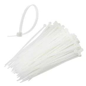 Abracadeira nylon branca - 300x4.8mm - pct 100 pcs