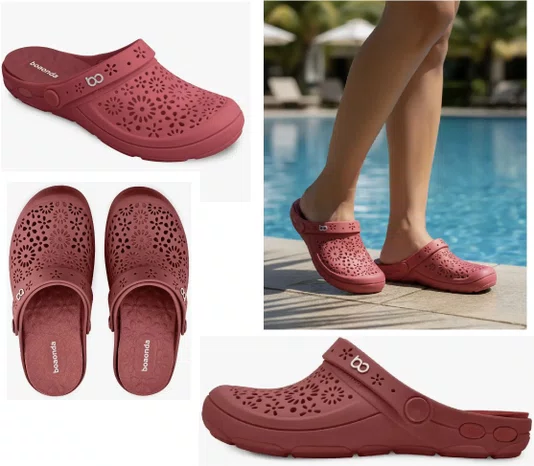 Babuche nellie sandalia fem floral vermelho 33/34 ao 39/40