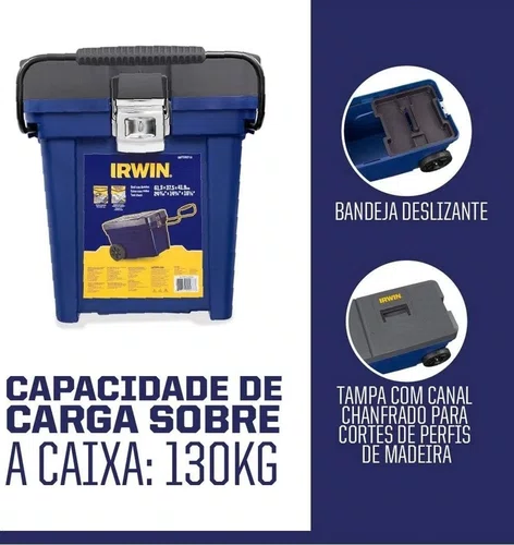 Caixa bau para ferramentas com rodas