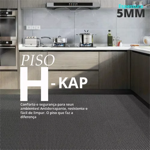 Tapete h-kap sem base cinza 5mm x 1m x 1,20m