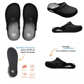 Babuche brave  preto/branco 37/38 ao 43/44