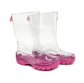 Galocha lisa transparente solado pink 24/25