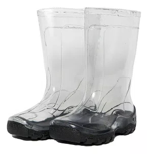 Galochas transparente inf011 cristal/pto 20/1