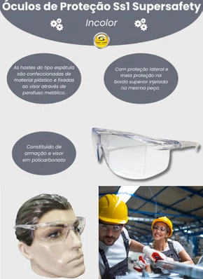 Oculos de protecao ss01n-c-ar - ca 30013 s106