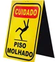 Cavalete - duplo - 34 x 47 - amarelo - piso molhado em pe